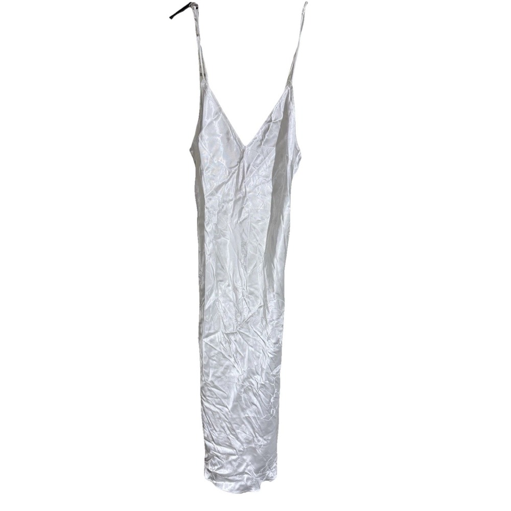 Victorias Secret Floral White Maxi  Long Slip Dress Size Small Shoulder Ties New